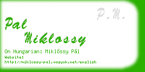 pal miklossy business card