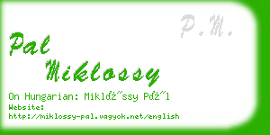 pal miklossy business card